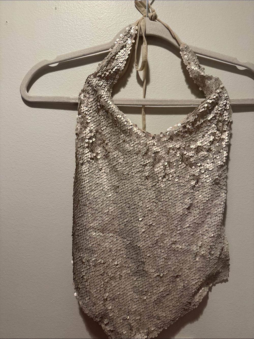 Sequin Halter top with back strap